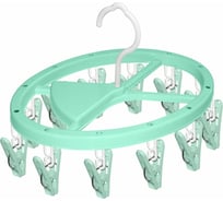 Вешалка МУЛЬТИДОМ овал с 12 прищепками 17х25 см 3 цвета FL75-36