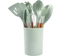 Набор кухонных принадлежностей силиконовый ТТ-Урал 12 предметов зеленый УТ-00021168