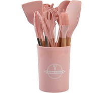 Набор кухонных принадлежностей силиконовый ТТ-Урал 12 предметов розовый УТ-00021169