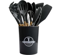 Набор кухонных принадлежностей силиконовый ТТ-Урал 12 предметов черный УТ-00021115