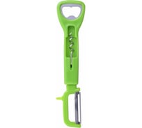 Овощечистка МУЛЬТИДОМ с открывалкой и штопором 2 цвета AN53-130