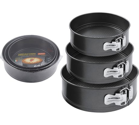 Набор раскладных форм для выпечки Mallony SF-002SET 3 шт диаметры 20, 22, 24 см 191312