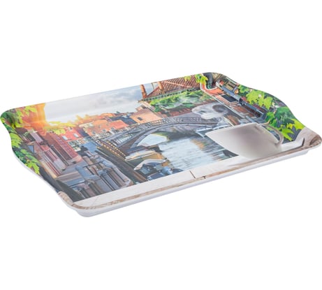 Сервировочный поднос Mallony FANTASIA размер 43,5x27x2,8 см, из термостойкого пластика с дизайном 008260