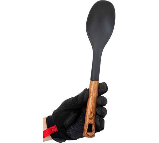 Ложка Mallony FORESTA из нейлона, с пластм ручкой, дизайн под дерево, 32,5x7 см 006460