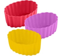 Набор силиконовых форм для маффинов и желе МУЛЬТИДОМ Овал 6 шт размер 7,5х5,5 см, высота 3 см VL80-291