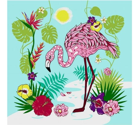 Разделочная доска МУЛЬТИДОМ Фламинго подставка под горячее 18х18 см VL48-14