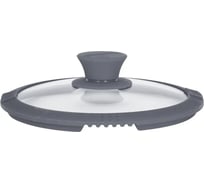 Стеклянная крышка Master House Белла-18 с силиконовым ободом, серая 75074