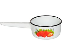 Ковш СТАЛЬЭМАЛЬ Клубника садовая эмаль 1.0 л белое основание ХП5940