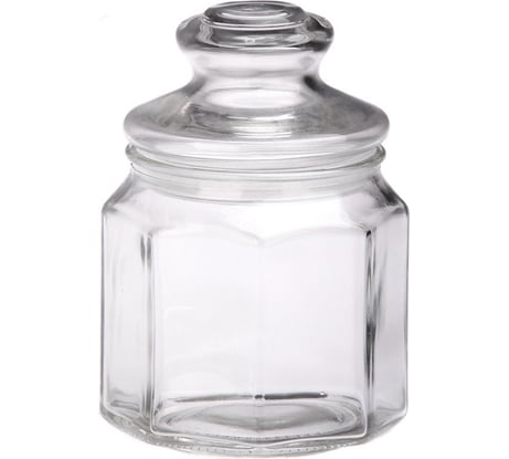 Стеклянная банка для сыпучих продуктов Mallony LATTINA с фигурной стеклянной крышкой объем 0.3 л 004467
