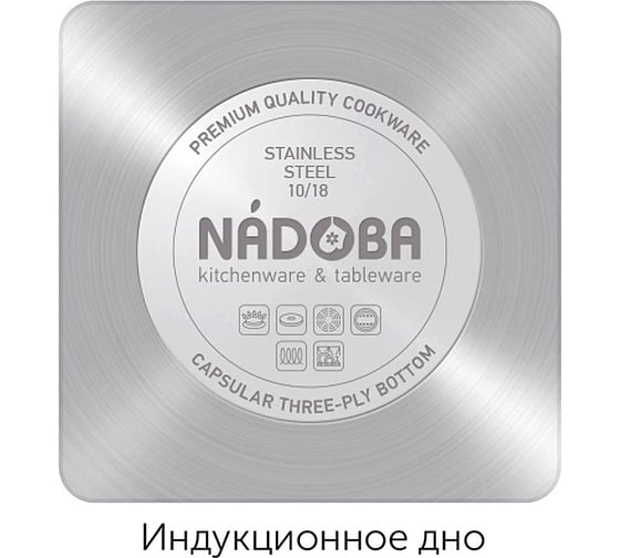 Кастрюля NADOBA MARUSKA со стеклянной крышкой, 20 см/2,8 л, 726612