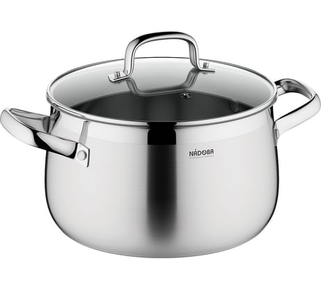 Кастрюля NADOBA VORSA со стеклянной крышкой, 24 см/7,1 л, 727111