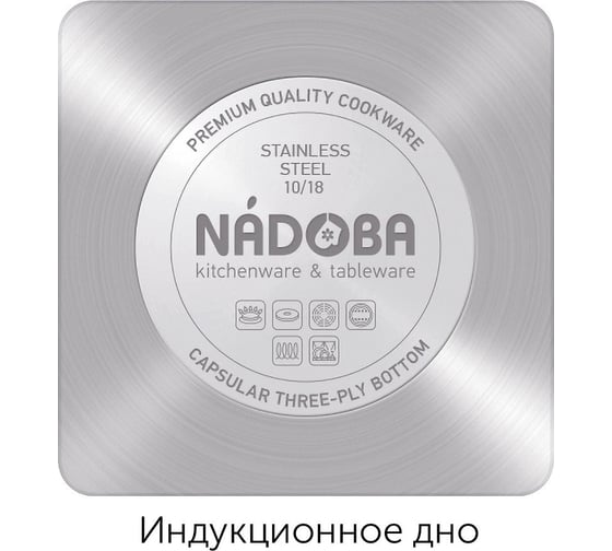 Кастрюля NADOBA LUDVA со стеклянной крышкой, 24 см/5,6 л, 727011