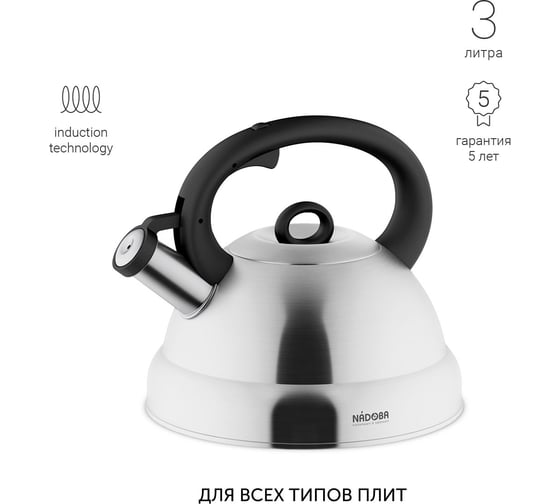 Чайник со свистком NADOBA BERNA 3,0 л, 731102