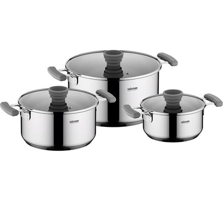 Набор кастрюль NADOBA KAMILA со стеклянными крышками, 6 пр., 727618