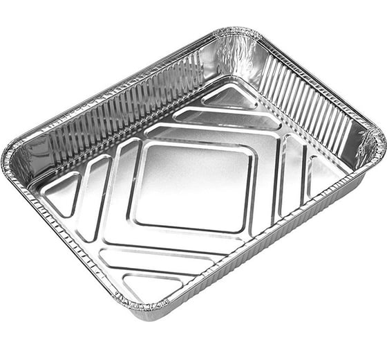 Форма для выпечки Mallony LAMINA размер 225x177x45 см из алюминиевой фольги, прямоугольная, одноразовая 006046
