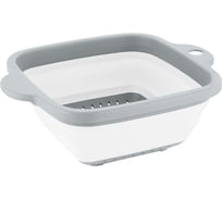Дуршлаг складной Sugar&Spice Barberry, квадратный с боковыми ручками, 2,2 л, трюфель 282875