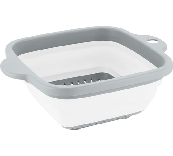 Дуршлаг складной Sugar&Spice Barberry, квадратный с боковыми ручками, 2,2 л, трюфель 282875 1