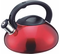 Чайник Mallony MAL-103-R из нержавеющей стали 3 литра красный со свистком цельнометаллический 910093