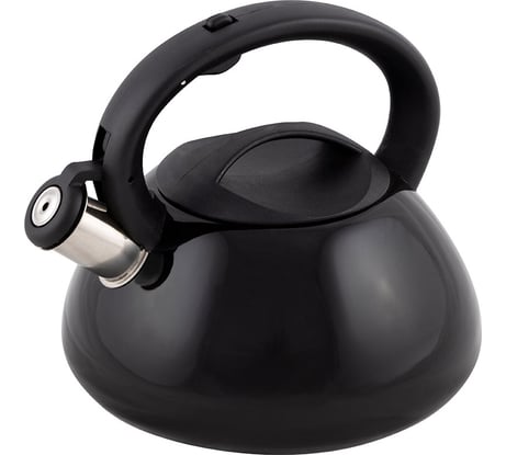 Чайник Mallony MAL-105-N из нержавеющей стали, 3 литра, капсулированное дно, черный, со свистком цельнометаллический 910095