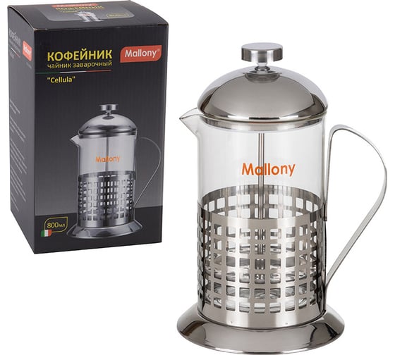 Чайник/кофейник Mallony кофе-пресс Cellula B511-800ML сталь 950080