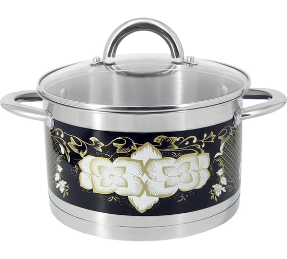 Набор кастрюль Pomi d'Oro 18 см, 20 см и соусник 16 см с крышками PSS-640032 Fiore