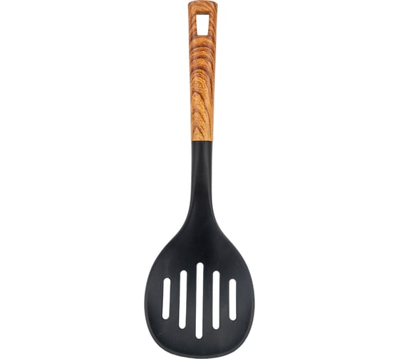 Шумовка Mallony FORESTA из нейлона, с пластиковой ручкой, дизайн под дерево, 34x10,5 см 006462