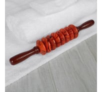 Массажер для спины ONLITOP дерево, скалка, 8 дисков, 36х6см 1655401