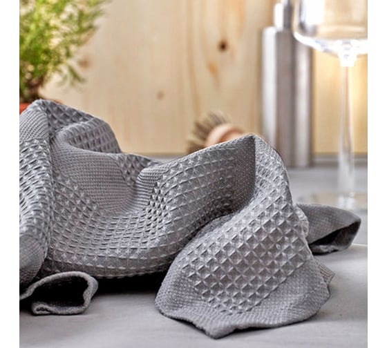 Кухонное полотенце Смарт.ру Блеск, 40х60 см, серое 1132-1Grey