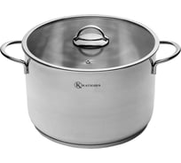 Кастрюля КАТЮША Platinum нержавеющая сталь, 28x18 см, 10,6 л, стеклянная крышка 200-280