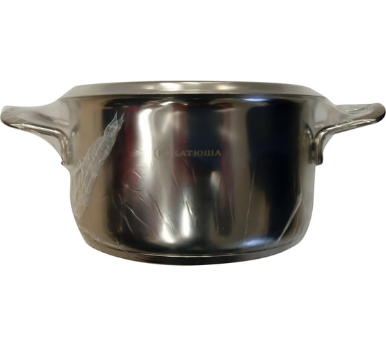 Кастрюля КАТЮША Марта нержавеющая сталь, 1,6 л, 16x09 см, стеклянная крышка 100-16-0