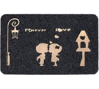 Влаговпитывающий коврик ComeForte ВЕЛЮР ЛЮБОВЬ НАВСЕГДА 40x60 см серый TCLR/W-308