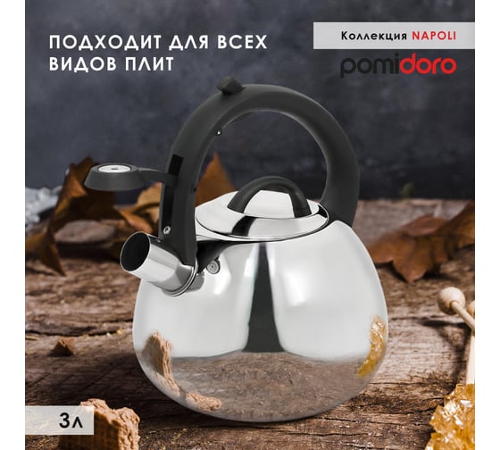 Чайник со свистком Pomi d'Oro 3 л P650216 Napoli