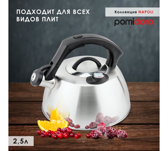 Чайник со свистком Pomi d'Oro 2,5 л P-650205 Napoli