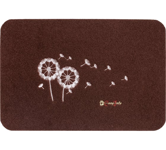 Коврик на кухню ComeForte Одуванчики велюр набор 40x60, 40x120 см темно-коричневый KM-025