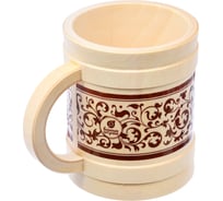 Точёная кружка Банные штучки Бочонок 1 л, липа /7 32241