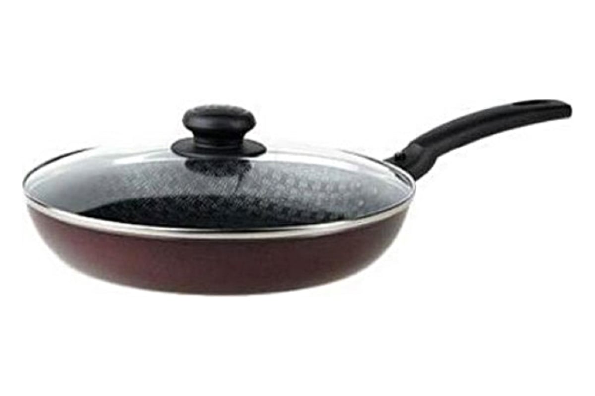 Сковорода Калитва 22 см антипригарное покрытие стеклянная крышка ДП6872 ...