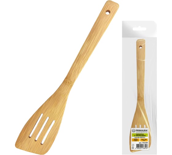 Лопатка с прорезями ОФИСМАГ бамбук, 30х6 см, PRIMAURA CLASSIC, натуральный цвет, 702349
