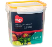 Прямоугольный герметичный контейнер BORA 1.55 л крышка на защелках полоса ПЛ-BO875o
