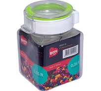 Квадратный контейнер BORA 0.35 л ДхШхВ 75x67x108 мм полоса салатовая пластик ПЛ-BO2200s