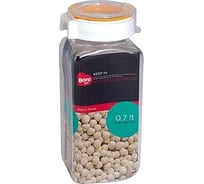 Квадратный контейнер BORA 0.7 л ДхШхВ 75x67x182 мм полоса оранжевая пластик ПЛ-BO2202o