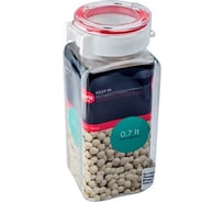 Квадратный контейнер BORA 0.7 л ДхШхВ 75x67x182 мм полоса красная пластик ПЛ-BO2202