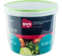 Круглый контейнер BORA 0.89 л Н105хD122 мм полоса салатовая пластик ПЛ-BO057