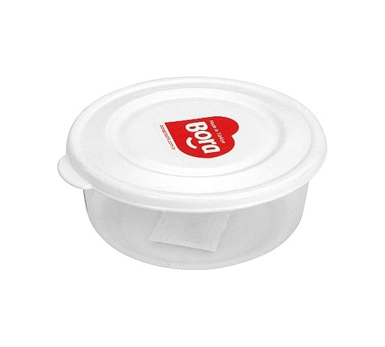 Круглый контейнер BORA 0.18 л Н40хD95 мм крышка белая пластик ПЛ-BO794w