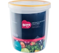 Круглый контейнер BORA 1.8 л Н160хD140 мм полоса оранжевая пластик ПЛ-BO061