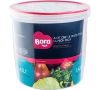 Круглый контейнер BORA 1.42 л Н135хD140 мм полоса красная пластик ПЛ-BO060