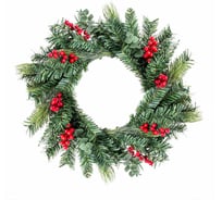 Декоративный новогодний венок с красными ягодами TODI 55 см 806838611920