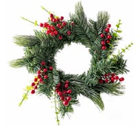 Декоративный новогодний венок с красными ягодами TODI 40 см 806165993545
