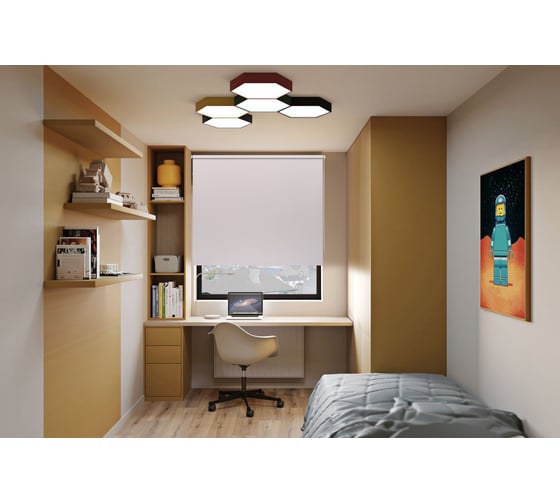 Рулонная штора PRAKTO Blackout Silver 55x160 см, светло-бежевый 7799118