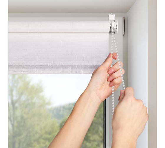 Рулонная штора PRAKTO Shantung 80x250 см, белый 8316560