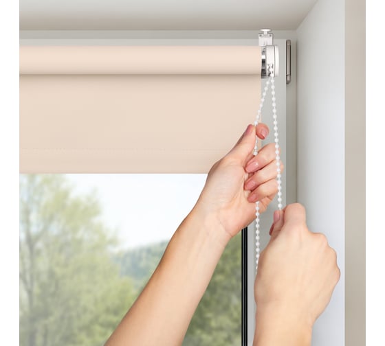 Рулонная штора PRAKTO Shantung 70x250 см, бежевый 8316676